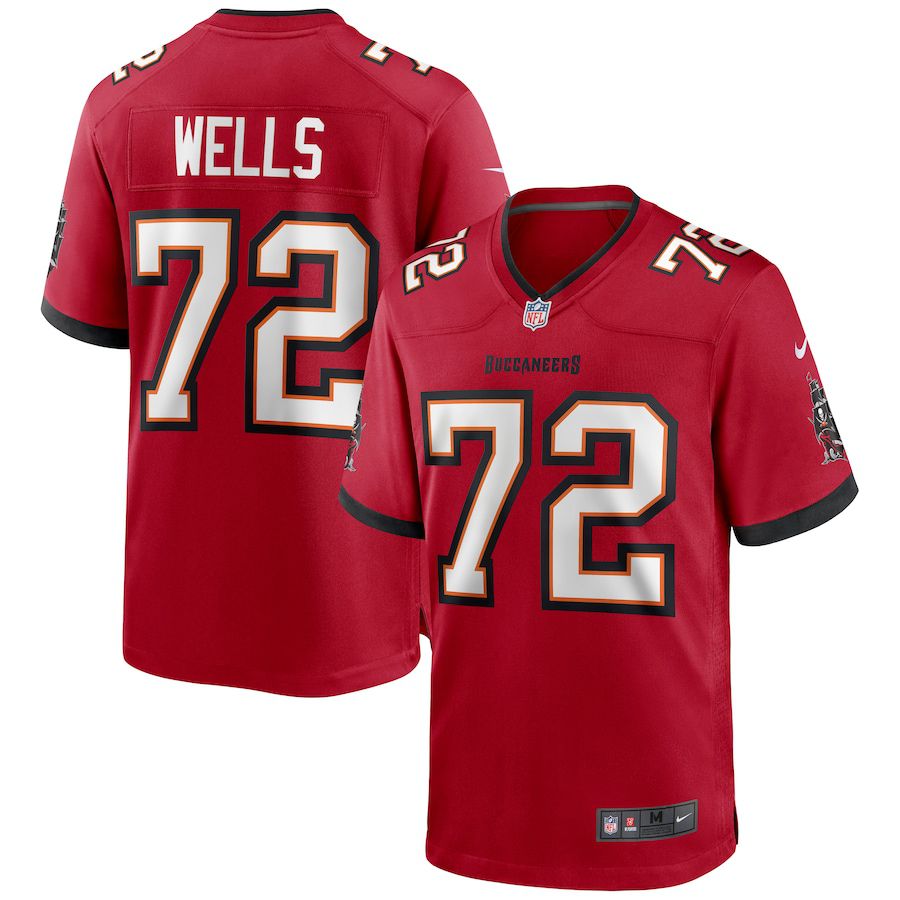 Men Tampa Bay Buccaneers 72 Josh Wells Nike Red Game NFL Jersey